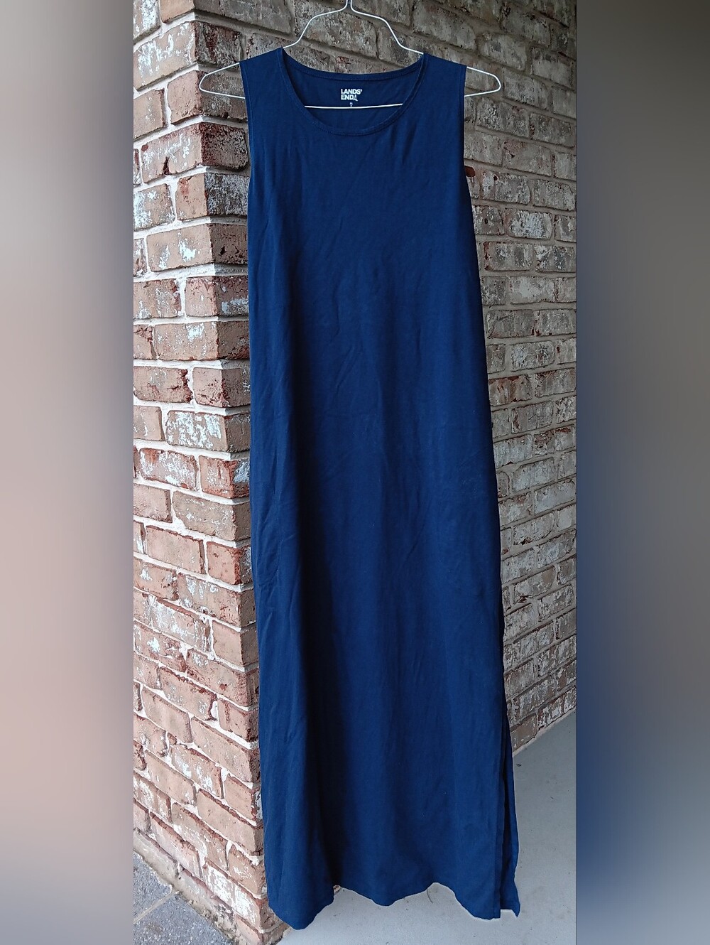 Lands' End Navy Cotton Maxi Dress
